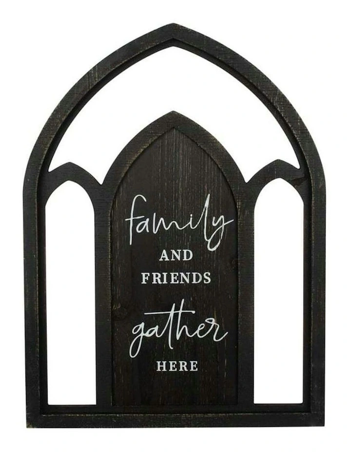 Willow & Silk 60cm Black Arch Family & Friends Plaque Sign Wall Art image 5