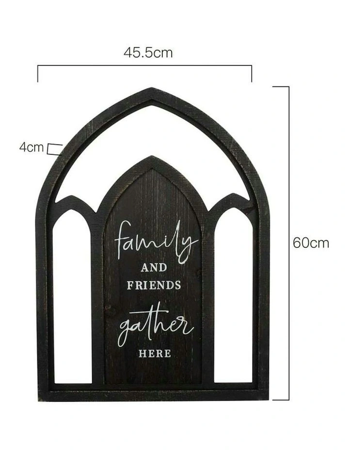Willow & Silk 60cm Black Arch Family & Friends Plaque Sign Wall Art image 6