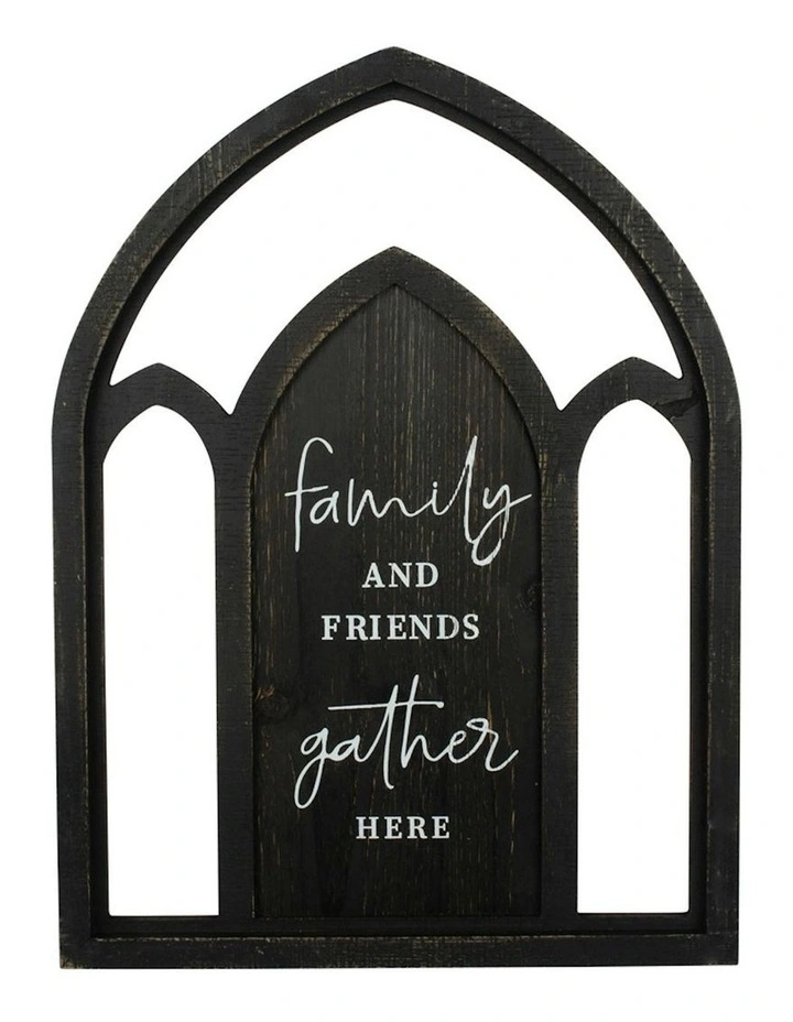Willow & Silk 60cm Black Arch Family & Friends Plaque Sign Wall Art image 7