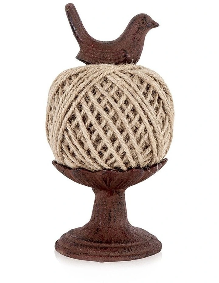 Willow & Silk Rust Metal 'Ball of String' w/Bird image 1