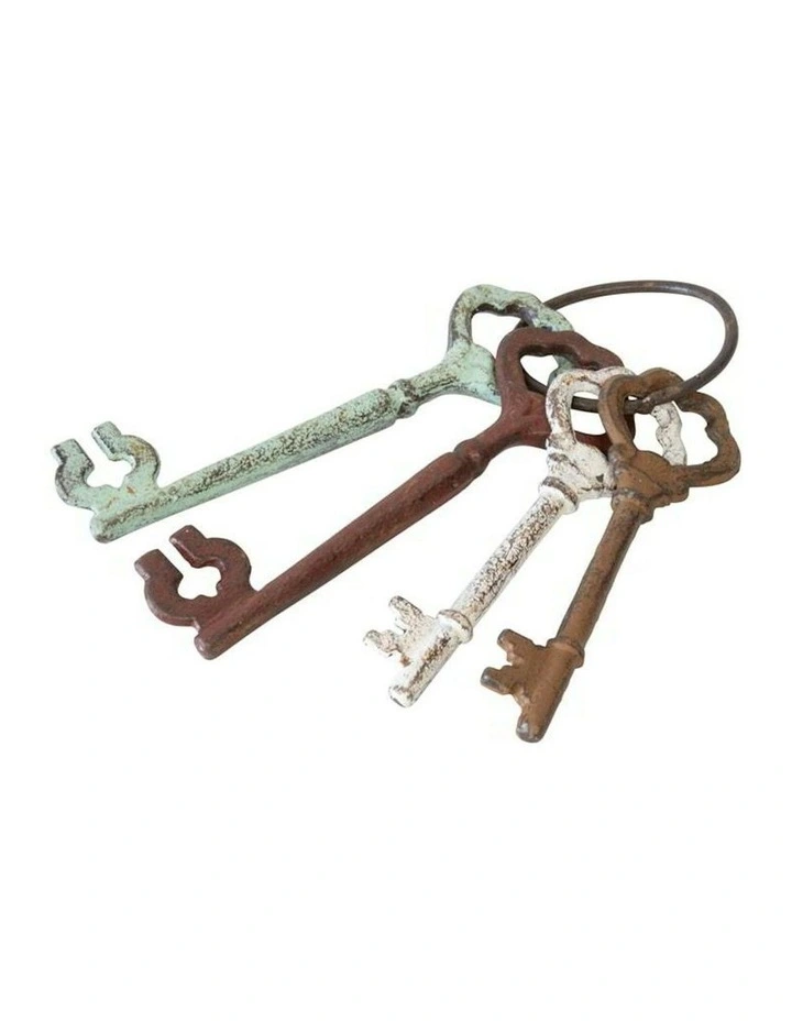 Willow & Silk Mixed Rust 4 Keys on Ring 8x6x24cm image 1
