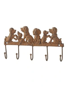 Willow & Silk Cute Dogs 5-Hook Wall Hanging 22.5x2.5x12cm