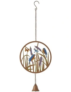 Willow & Silk Round Hanging Birds   Bull Rushes  Bell