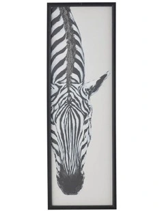 Willow & Silk Classic Zebra with Artificial Fur Framed Canvas Wall Art