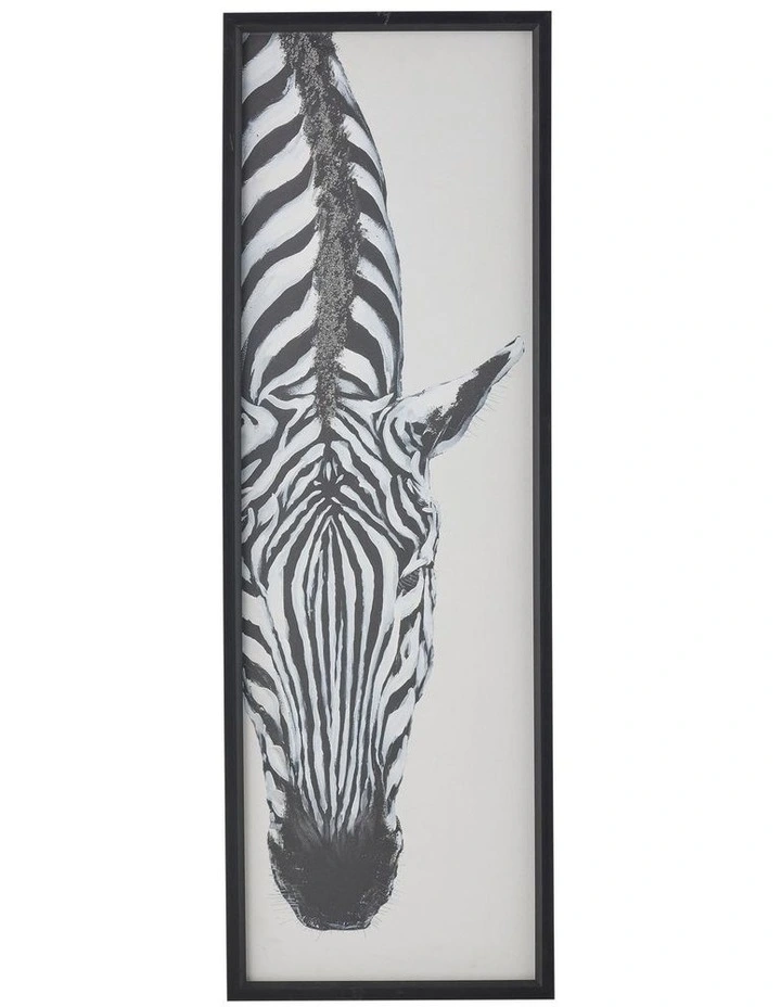 Willow & Silk Classic Zebra with Artificial Fur Framed Canvas Wall Art image 1