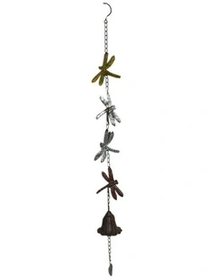Willow & Silk Enchanted Hanging 4 Dragonflies with Cast Iron Bell 8x8x84cm