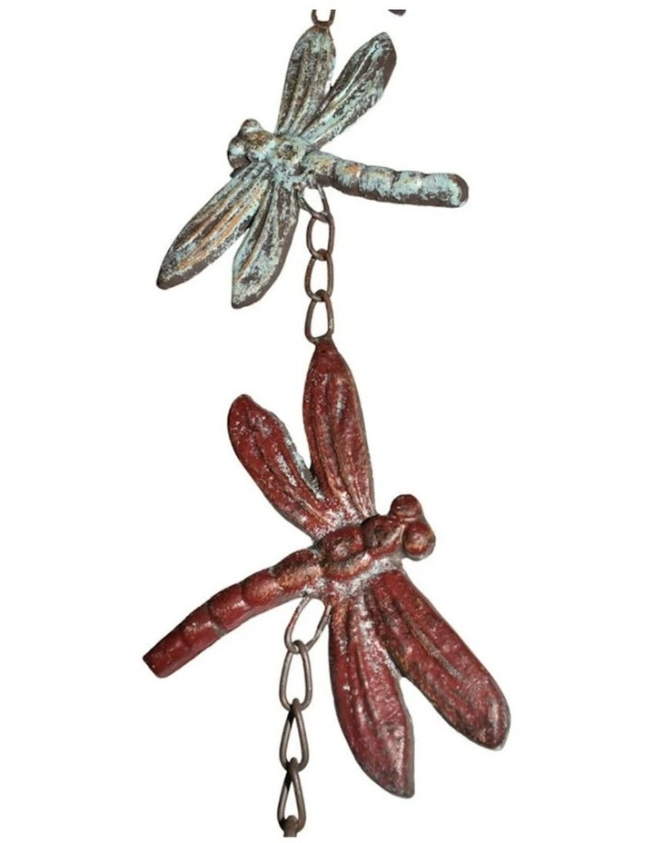 Willow & Silk Enchanted Hanging 4 Dragonflies with Cast Iron Bell 8x8x84cm image 4