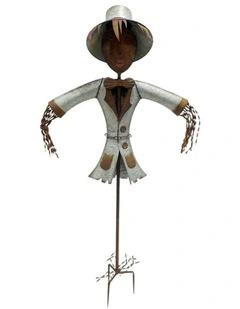Willow & Silk Scarecrow Garden Stake Statue 84x25.5x130cm