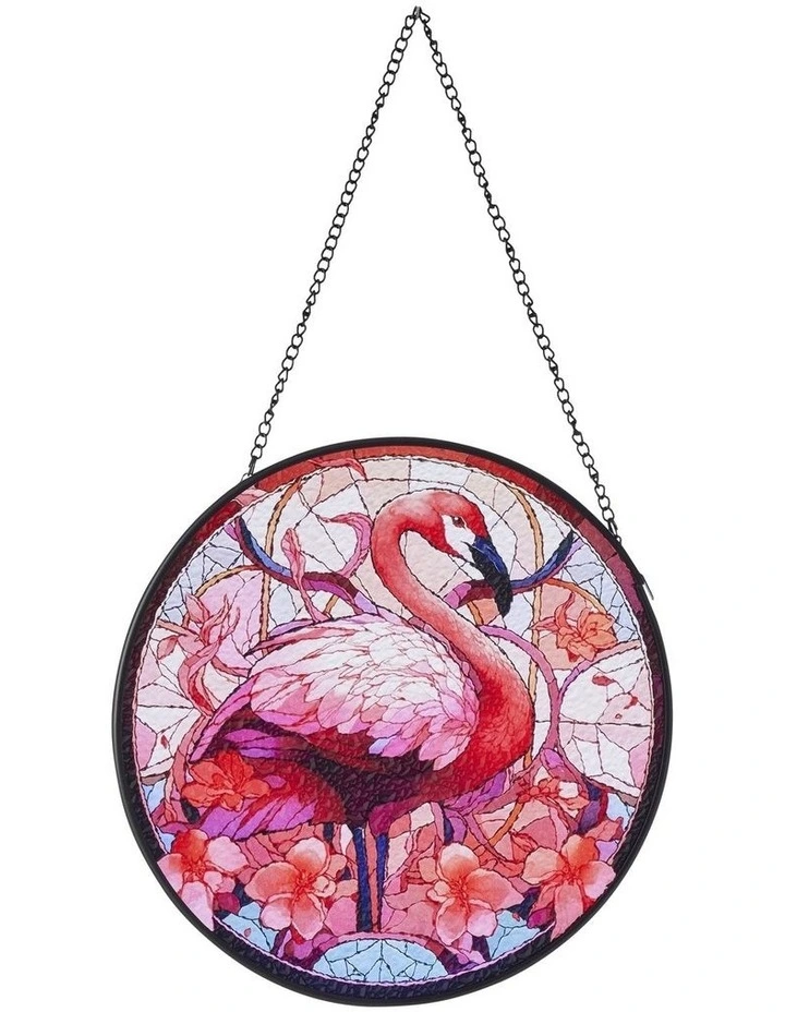 Willow & Silk Flamingo Radiance Stained Glass Sun Catcher image 1