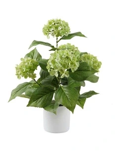 Willow & Silk Potted Artificial Lush Serenity Green Hydrangea 35x35x50cm