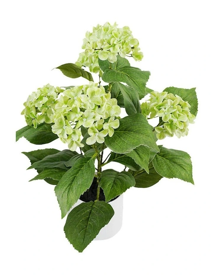 Willow & Silk Potted Artificial Lush Serenity Green Hydrangea 35x35x50cm image 3