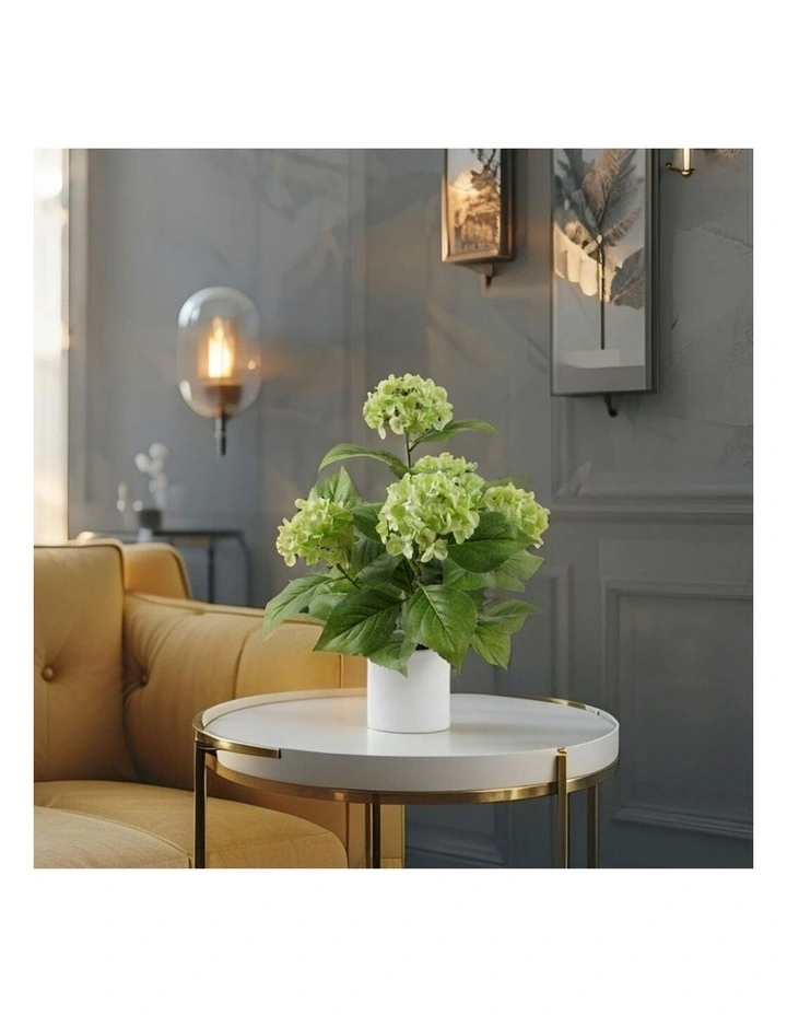 Willow & Silk Potted Artificial Lush Serenity Green Hydrangea 35x35x50cm image 7