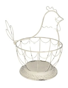 Willow & Silk Chicken Shape Footed Bowl/Basket 30x25x25.5cm