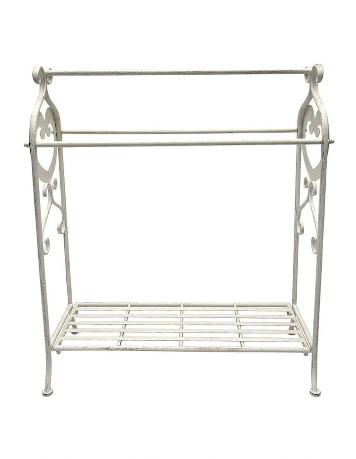 Willow & Silk Large Fleur Towel Stand w/Shelf 84x38x96cm image 1