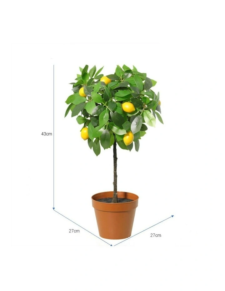 Willow & Silk 43cm Potted Artificial Lemon Tree/Citrus Charm Pottery image 5