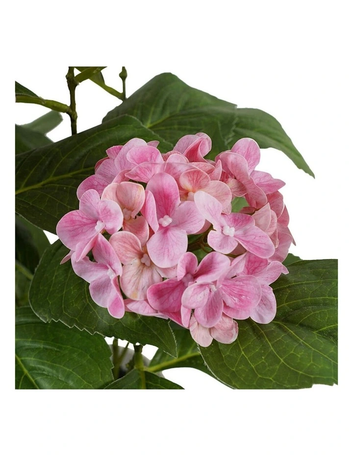 Willow & Silk Potted Artificial Blush Bloom Pink Hydrangea 35x35x50cm image 4