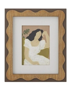 Willow & Silk Wall Art Framed Sitting Lady White Dress 30.5x2.5x36.5cm