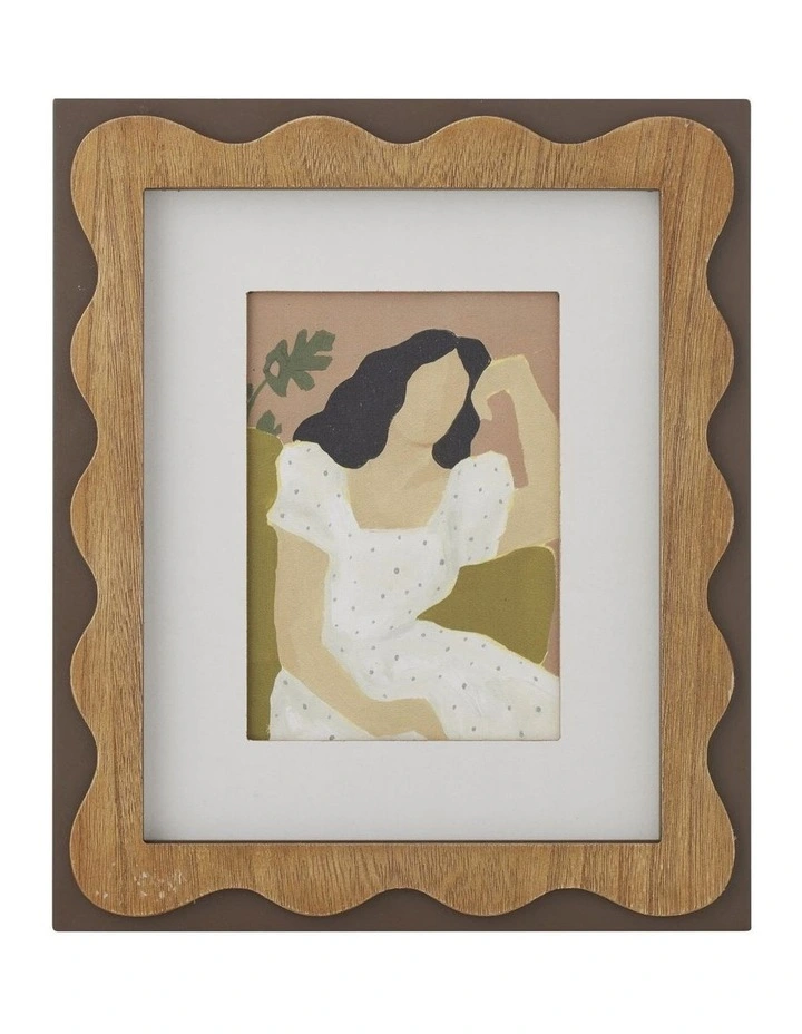 Willow & Silk Wall Art Framed Sitting Lady White Dress 30.5x2.5x36.5cm image 1