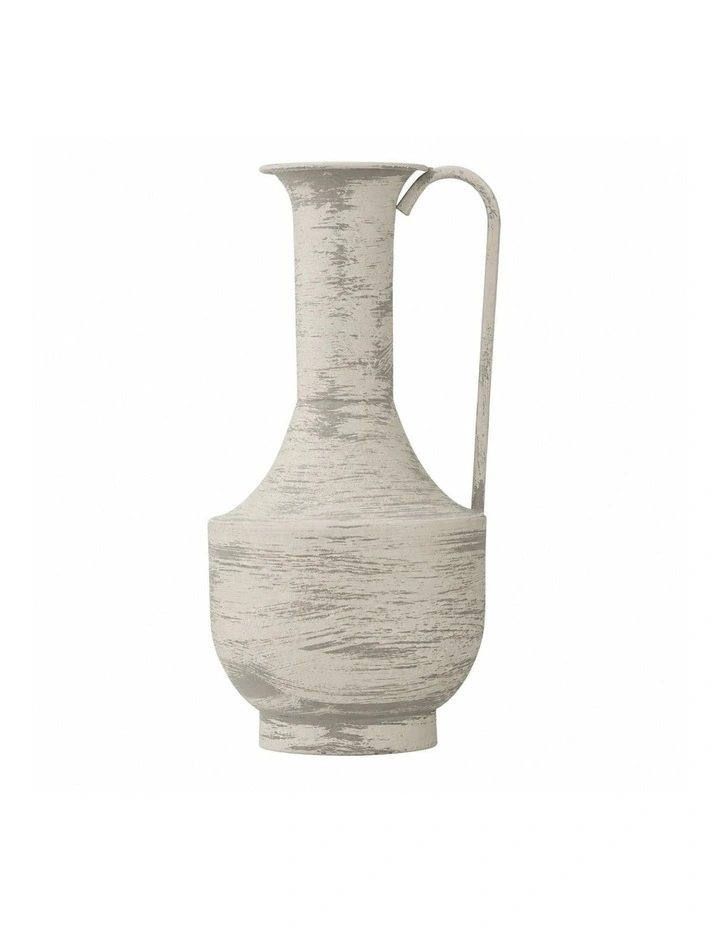 Luma Brushed White Iron Urn Vase | 40cm image 1