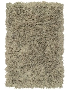 MISS AMARA VARESSA GREEN DEEP PILE WOOL SHAG RUG