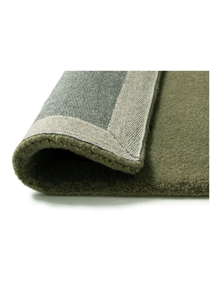 MISS AMARA  BETANIA OLIVE GREEN CARVED WOOL RUG image 3