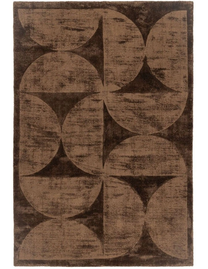 MISS AMARA  GOWANA BROWN HOURGLASS VISCOSE RUG image 1
