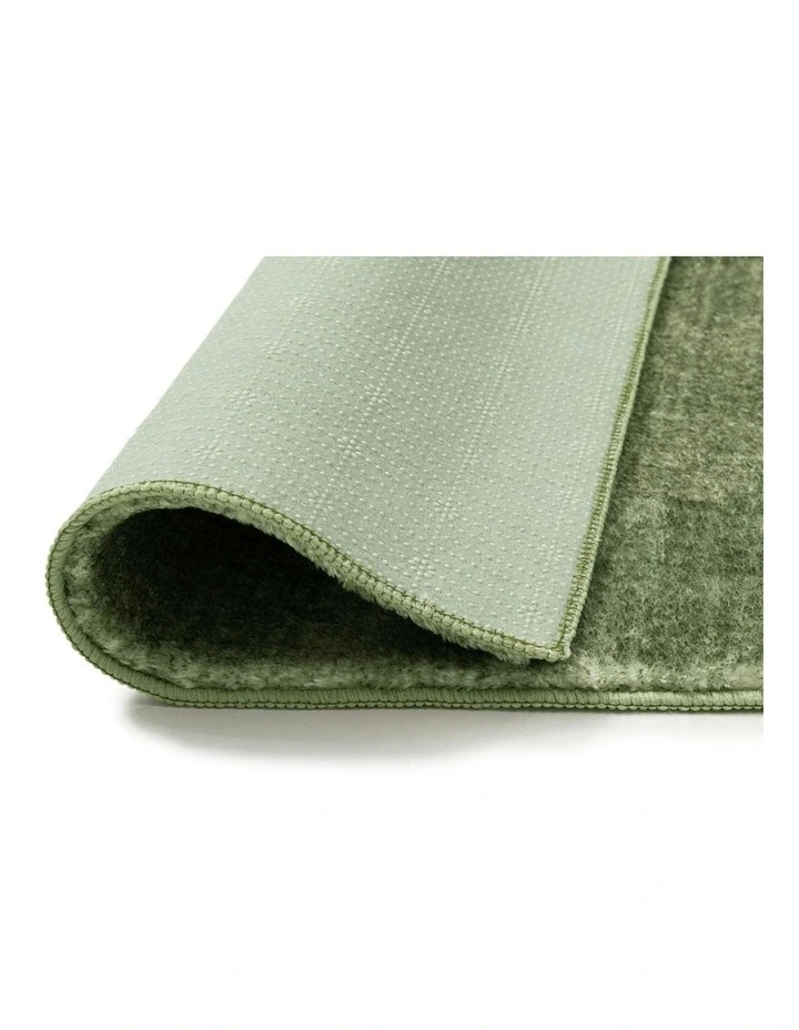 MISS AMARA  ELENA GREEN MINIMAL WASHABLE RUG image 3