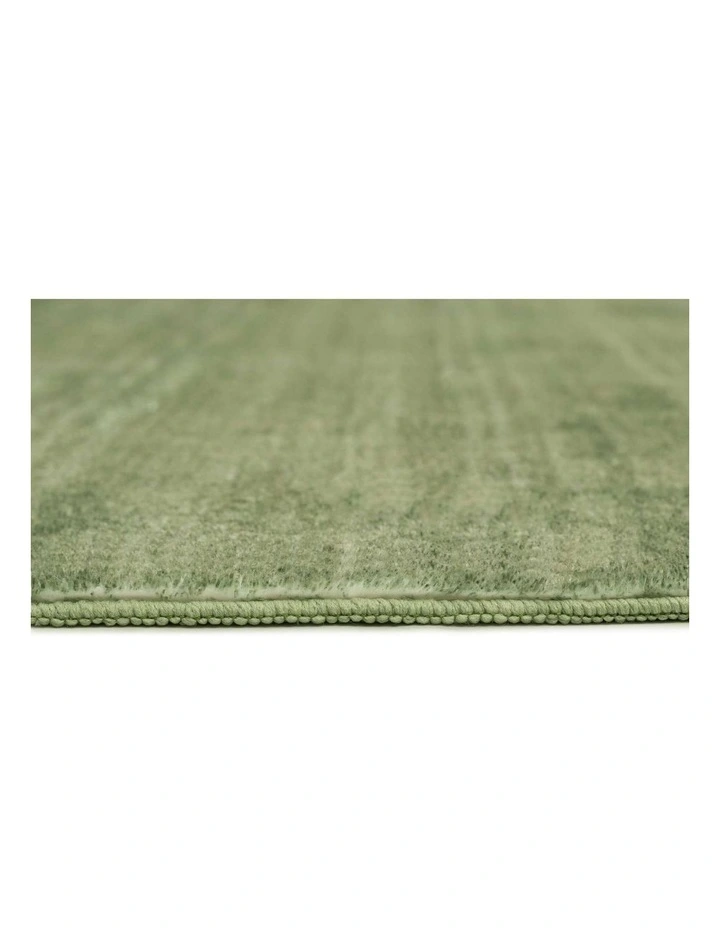 MISS AMARA  ELENA GREEN MINIMAL WASHABLE RUG image 4