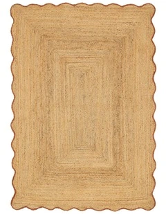 MISS AMARA KUMARI NATURAL BROWN SCALLOPED JUTE RUG