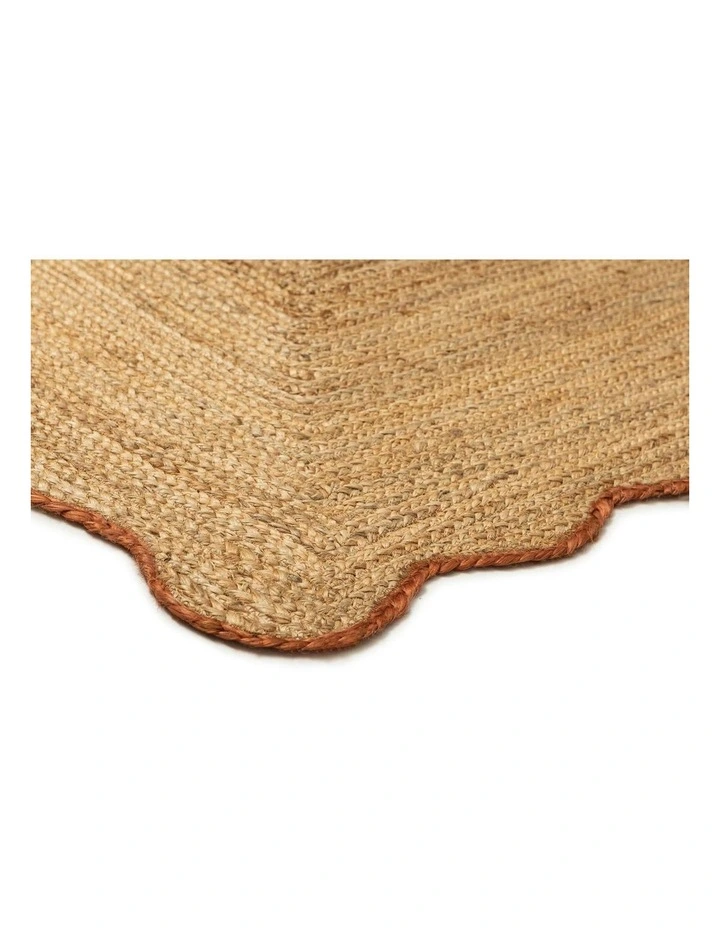 MISS AMARA KUMARI NATURAL BROWN SCALLOPED JUTE RUG image 2