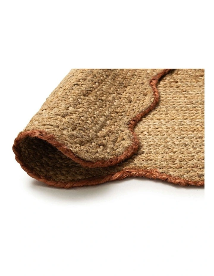 MISS AMARA KUMARI NATURAL BROWN SCALLOPED JUTE RUG image 3