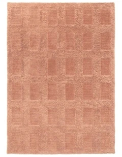 MISS AMARA ESTELLA PINK GEOMETRIC WOOL SHAG RUG