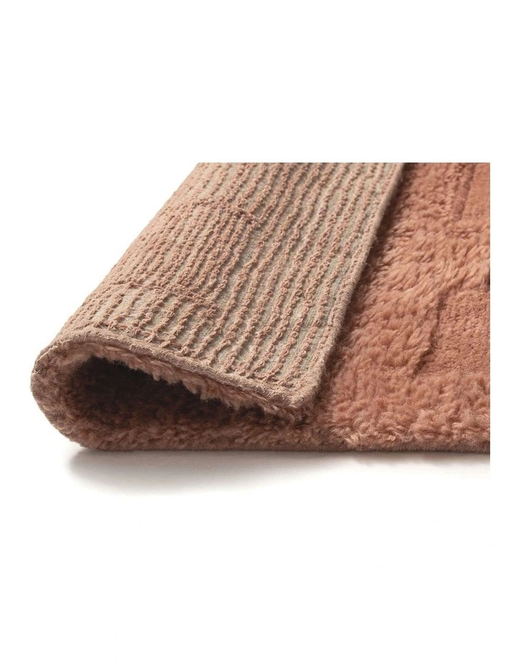 MISS AMARA ESTELLA PINK GEOMETRIC WOOL SHAG RUG image 3