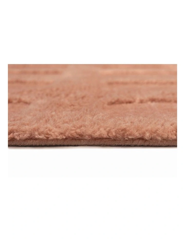 MISS AMARA ESTELLA PINK GEOMETRIC WOOL SHAG RUG image 4