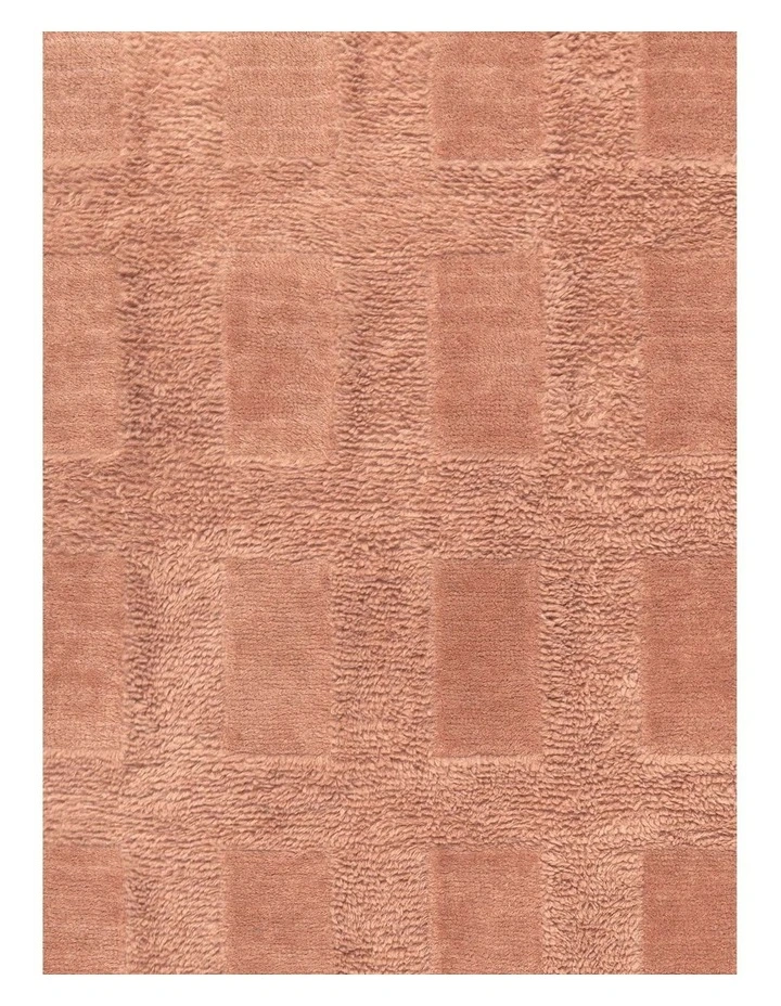 MISS AMARA ESTELLA PINK GEOMETRIC WOOL SHAG RUG image 5