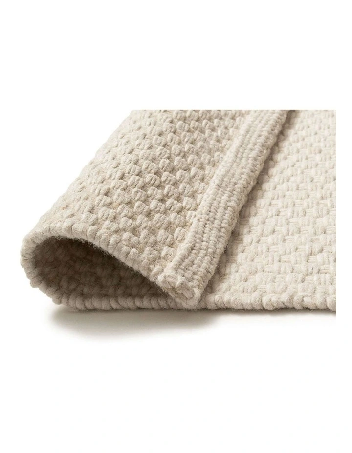 MISS AMARA BRECIA CREAM BASKET WEAVE WOOL RUG image 3