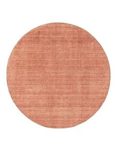 MISS AMARA YVES TERRACOTTA SUNSET MINIMAL WASHABLE ROUND RUG