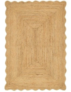 MISS AMARA SARANDI NATURAL BROWN SCALLOPED JUTE RUG
