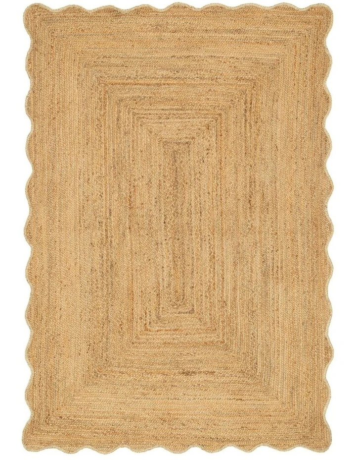 MISS AMARA SARANDI NATURAL BROWN SCALLOPED JUTE RUG image 1