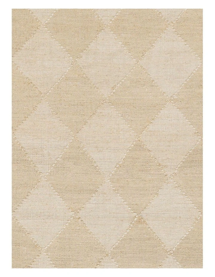 MISS AMARA JONETTE SAND RAISED DIAMOND JUTE WOOL RUG image 5