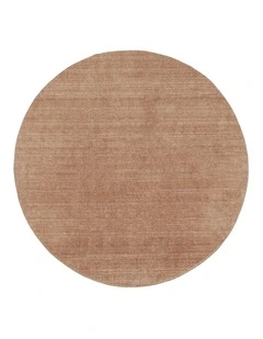 MISS AMARA ZOEY BROWN MINIMAL WASHABLE ROUND RUG