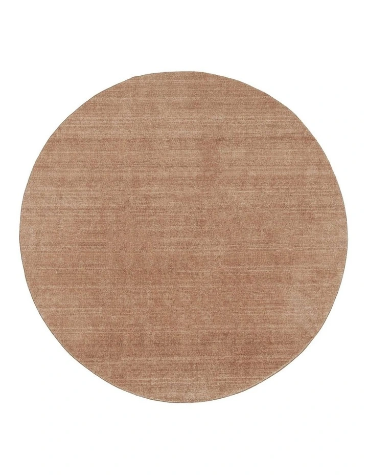 MISS AMARA ZOEY BROWN MINIMAL WASHABLE ROUND RUG image 1