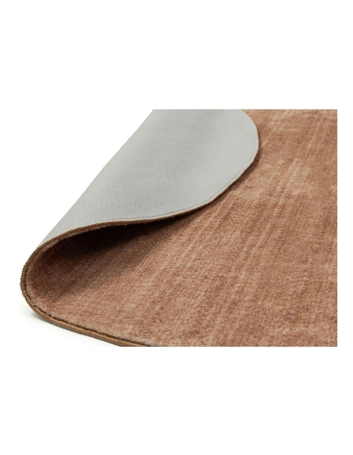 MISS AMARA ZOEY BROWN MINIMAL WASHABLE ROUND RUG image 2