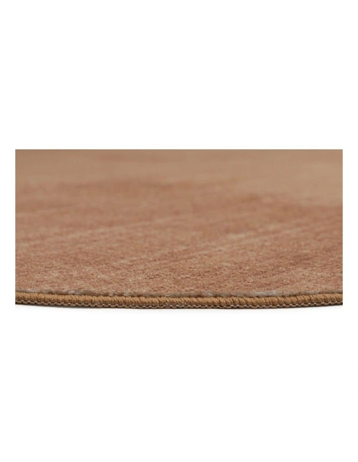 MISS AMARA ZOEY BROWN MINIMAL WASHABLE ROUND RUG image 3