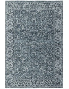 MISS AMARA ALEXIS TONAL DISTRESSED INK BLUE RUG