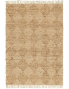 MISS AMARA THYLANNE NATURAL RAISED DIAMOND JUTE WOOL RUG