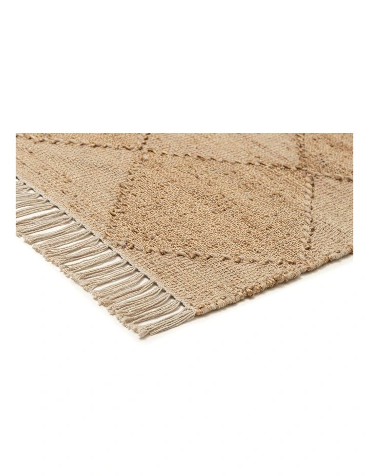MISS AMARA THYLANNE NATURAL RAISED DIAMOND JUTE WOOL RUG image 2
