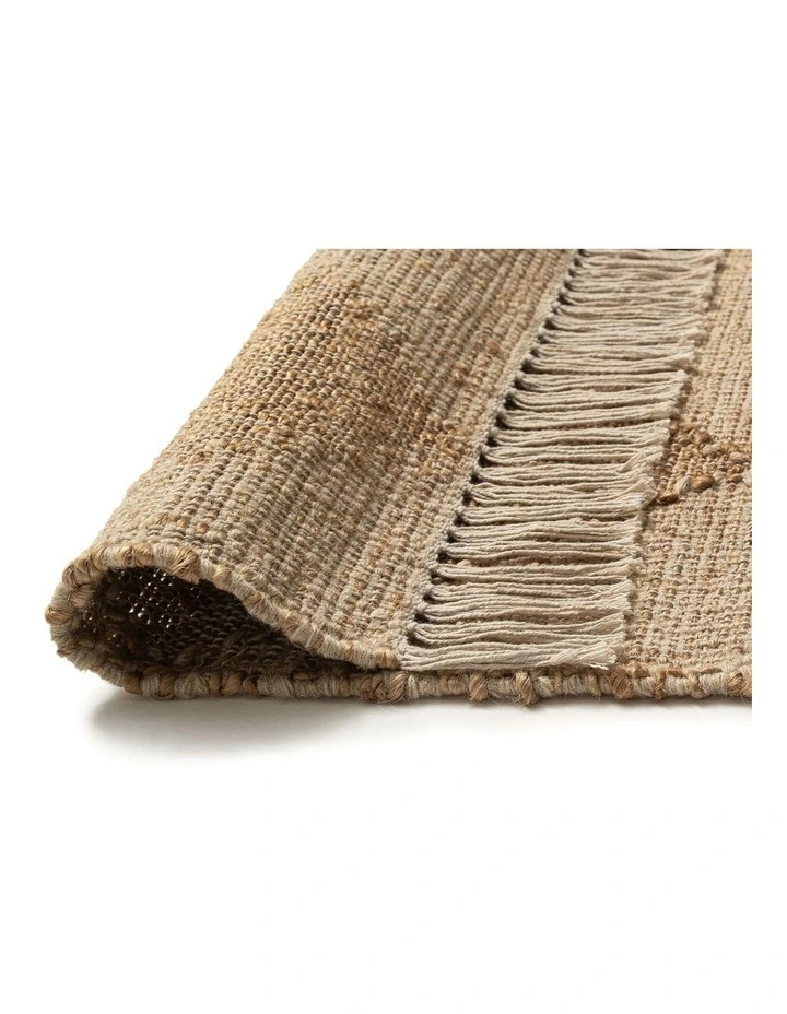 MISS AMARA THYLANNE NATURAL RAISED DIAMOND JUTE WOOL RUG image 3