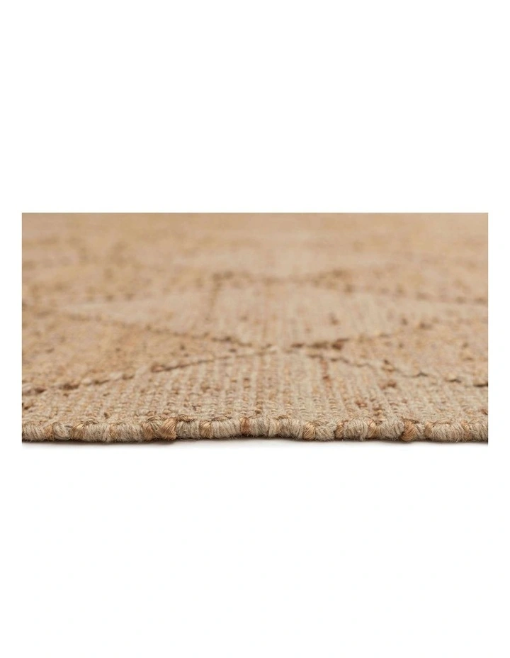 MISS AMARA THYLANNE NATURAL RAISED DIAMOND JUTE WOOL RUG image 4
