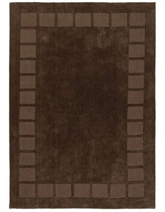 MISS AMARA ALARCA CHOCOLATE HANDLOOM GEOMETRIC WOOL RUG